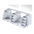 Lexora Jacques 84 Inch White Double Vanity Cabinet, no Top and 34 Inch Mirrors