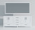 Lexora Jacques 84 Inch White Double Vanity Cabinet, no Top and 34 Inch Mirrors
