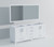Lexora Jacques 84 Inch White Double Vanity Cabinet, no Top and 34 Inch Mirrors