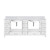 Lexora Jacques 84 Inch White Double Vanity Cabinet, White Carrara Marble Top, White Square Sinks and no Mirror