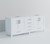 Lexora Jacques 84 Inch White Double Vanity Cabinet, White Carrara Marble Top, White Square Sinks and no Mirror