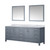 Lexora Jacques 84 Inch Dark Grey Double Vanity Cabinet, White Carrara Marble Top, White Square Sinks and 34 Inch Mirrors