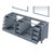 Lexora Jacques 84 Inch Dark Grey Double Vanity Cabinet, no Top and 34 Inch Mirrors