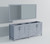 Lexora Jacques 84 Inch Dark Grey Double Vanity Cabinet, no Top and 34 Inch Mirrors