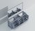 Lexora Jacques 84 Inch Dark Grey Double Vanity Cabinet, no Top and 34 Inch Mirrors