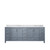 Lexora Jacques 84 Inch Dark Grey Double Vanity Cabinet, White Carrara Marble Top, White Square Sinks and no Mirror