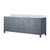 Lexora Jacques 84 Inch Dark Grey Double Vanity Cabinet, White Carrara Marble Top, White Square Sinks and no Mirror