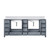 Lexora Jacques 84 Inch Dark Grey Double Vanity Cabinet, White Carrara Marble Top, White Square Sinks and no Mirror