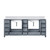 Lexora Jacques 84 Inch Dark Grey Double Vanity Cabinet, White Carrara Marble Top, White Square Sinks and no Mirror