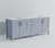 Lexora Jacques 84 Inch Dark Grey Double Vanity Cabinet, White Carrara Marble Top, White Square Sinks and no Mirror
