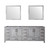 Lexora Jacques 84 Inch Distressed Grey Double Vanity Cabinet, no Top and 34 Inch Mirrors