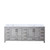 Lexora Jacques 84 Inch Distressed Grey Double Vanity Cabinet, White Carrara Marble Top, White Square Sinks and no Mirror