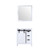 Lexora Marsyas 30 Inch White Single Vanity Cabinet, no Top and 28 Inch Mirror