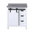Lexora Marsyas 30 Inch White Single Vanity Cabinet, Grey Quartz Top, White Square Sink and no Mirror