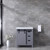 Lexora Marsyas 30 Inch Dark Grey Single Vanity, White Carrara Marble Top, White Square Sink and no Mirror