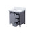 Lexora Marsyas 30 Inch Dark Grey Single Vanity Cabinet, White Carrara Marble Top, White Square Sink and no Mirror