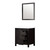 Lexora Marsyas 30 Inch Brown Single Vanity Cabinet, White Quartz Top, White Square Sink and 28 Inch Mirror