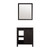 Lexora Marsyas 30 Inch Brown Single Vanity Cabinet, White Quartz Top, White Square Sink and 28 Inch Mirror