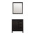 Lexora Marsyas 30 Inch Brown Single Vanity Cabinet, no Top and 28 Inch Mirror