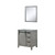 Lexora Marsyas 30 Inch Ash Grey Single Vanity Cabinet, no Top and 28 Inch Mirror