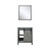 Lexora Marsyas 30 Inch Ash Grey Single Vanity Cabinet, no Top and 28 Inch Mirror