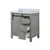 Lexora Marsyas 30 Inch Ash Grey Single Vanity Cabinet, White Quartz Top, White Square Sink and no Mirror