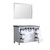 Lexora Marsyas 48 Inch White Single Vanity, Grey Quartz Top, White Square Sink and 44 Inch Mirror