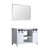 Lexora Marsyas 48 Inch White Single Vanity, no Top and 44 Inch Mirror