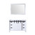 Lexora Marsyas 48 Inch White Single Vanity Cabinet, no Top and 44 Inch Mirror