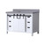 Lexora Marsyas 48 Inch White Single Vanity Cabinet, Grey Quartz Top, White Square Sink and no Mirror