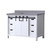Lexora Marsyas 48 Inch White Single Vanity Cabinet, Grey Quartz Top, White Square Sink and no Mirror