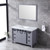 Lexora Marsyas 48 Inch Dark Grey Single Vanity, White Carrara Marble Top, White Square Sink and 44 Inch Mirror