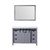 Lexora Marsyas 48 Inch Dark Grey Single Vanity, White Carrara Marble Top, White Square Sink and 44 Inch Mirror