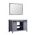 Lexora Marsyas 48 Inch Dark Grey Single Vanity, White Carrara Marble Top, White Square Sink and 44 Inch Mirror