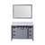 Lexora Marsyas 48 Inch Dark Grey Single Vanity Cabinet, White Carrara Marble Top, White Square Sink and 44 Inch Mirror