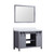 Lexora Marsyas 48 Inch Dark Grey Single Vanity Cabinet, White Carrara Marble Top, White Square Sink and 44 Inch Mirror