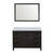 Lexora Marsyas 48 Inch Brown Single Vanity Cabinet, White Quartz Top, White Square Sink and 44 Inch Mirror