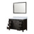 Lexora Marsyas 48 Inch Brown Single Vanity Cabinet, White Quartz Top, White Square Sink and 44 Inch Mirror