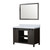Lexora Marsyas 48 Inch Brown Single Vanity Cabinet, White Quartz Top, White Square Sink and 44 Inch Mirror