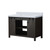 Lexora Marsyas 48 Inch Brown Single Vanity Cabinet, White Quartz Top, White Square Sink and no Mirror