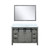 Lexora Marsyas 48 Inch Ash Grey Single Vanity Cabinet, White Quartz Top, White Square Sink and 44 Inch Mirror