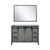 Lexora Marsyas 48 Inch Ash Grey Single Vanity Cabinet, no Top and 44 Inch Mirror