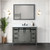 Lexora Marsyas 48 Inch Ash Grey Single Vanity Cabinet, White Quartz Top, White Square Sink and no Mirror