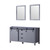 Lexora Marsyas 60 Inch Dark Grey Double Vanity, no Top and 24 Inch Mirrors