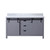 Lexora Marsyas 60 Inch Dark Grey Double Vanity Cabinet, White Carrara Marble Top, White Square Sinks and no Mirror