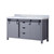 Lexora Marsyas 60 Inch Dark Grey Double Vanity Cabinet, White Carrara Marble Top, White Square Sinks and no Mirror