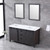 Lexora Marsyas 60 Inch Brown Double Vanity, White Quartz Top, White Square Sinks and 24 Inch Mirrors