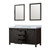 Lexora Marsyas 60 Inch Brown Double Vanity Cabinet, White Quartz Top, White Square Sinks and 24 Inch Mirrors