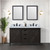 Lexora Marsyas 60 Inch Brown Double Vanity Cabinet, White Quartz Top, White Square Sinks and no Mirror