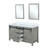 Lexora Marsyas 60 Inch Ash Grey Double Vanity Cabinet, White Quartz Top, White Square Sinks and 24 Inch Mirrors
